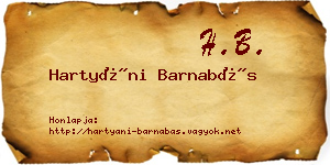 Hartyáni Barnabás névjegykártya