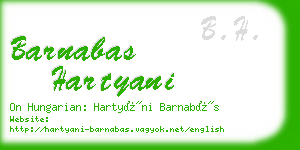 barnabas hartyani business card